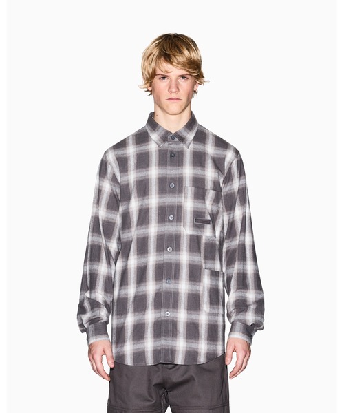 ジョルジオアルマーニ 現行黒タグ チェック柄 長袖 ドレスシャツ