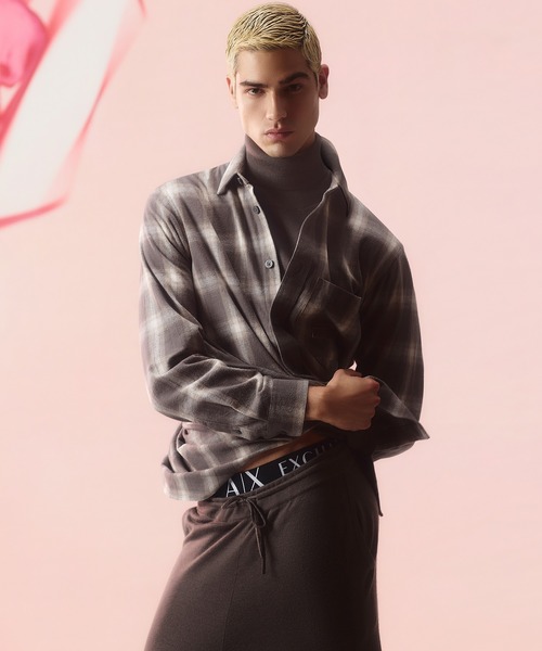 ARMANI EXCHANGE（アルマーニエクスチェンジ）の「【A|X アルマーニ エクスチェンジ】CL チェックパターン 長袖シャツ/REGULAR+（シャツ/ブラウス・メンズ・スモークグレー・LARGE/MEDIUM/SMALL/X-LARGE/X-SMALL）」の6枚目の写真