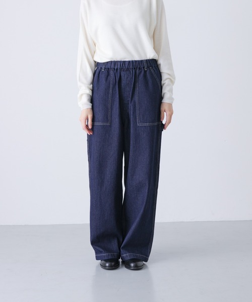未使用 かぐれ コットンリネンデニムペインターパンツ かぐれのパンツ