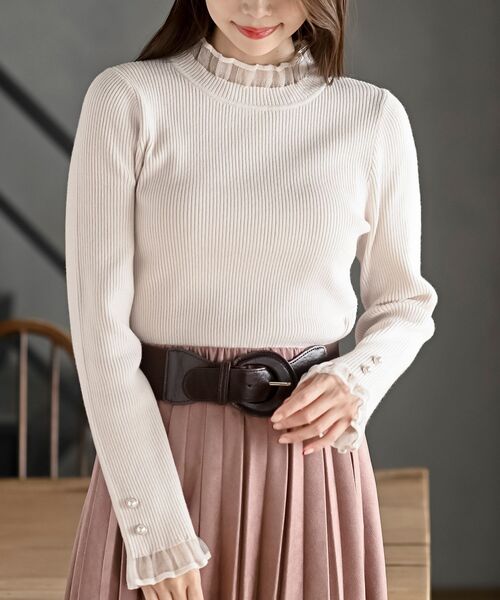 rps（アールピーエス）の「シアーネックリブニットプルオーバー（ニット/セーター・レディース・アイボリー/ブラック/杢グレー・M/L）」の14枚目の写真