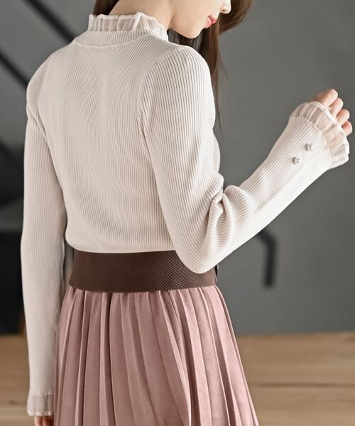 rps（アールピーエス）の「シアーネックリブニットプルオーバー（ニット/セーター・レディース・アイボリー/ブラック/杢グレー・M/L）」の16枚目の写真