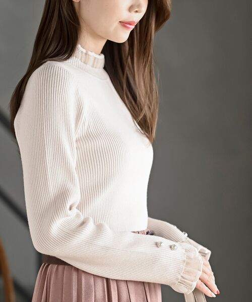 rps（アールピーエス）の「シアーネックリブニットプルオーバー（ニット/セーター・レディース・アイボリー/ブラック/杢グレー・M/L）」の17枚目の写真