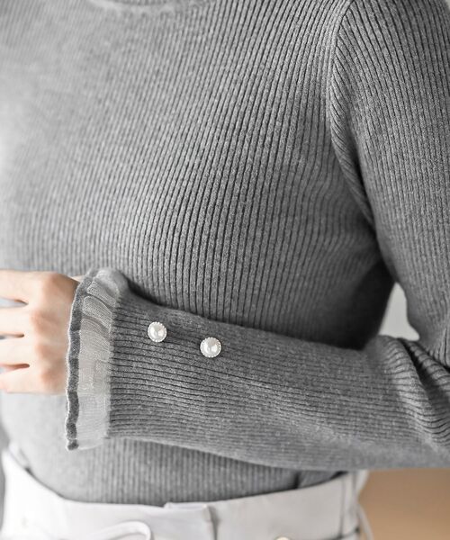 rps（アールピーエス）の「シアーネックリブニットプルオーバー（ニット/セーター・レディース・アイボリー/ブラック/杢グレー・M/L）」の6枚目の写真