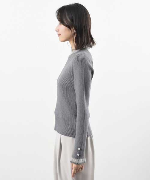 rps（アールピーエス）の「シアーネックリブニットプルオーバー（ニット/セーター・レディース・アイボリー/ブラック/杢グレー・M/L）」の8枚目の写真