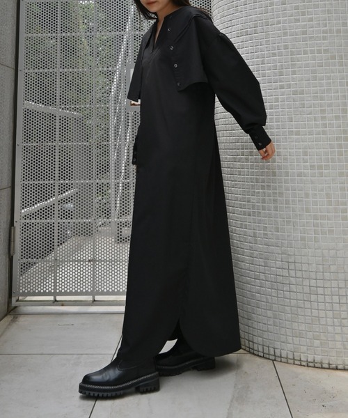 WILLFULLY(ウィルフリー)の「ensemble multi season cotton OP(ワンピース・レディース・カーキブラウン/アイボリー/ブラック・FREE/L)」の1枚目の写真