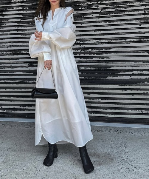 WILLFULLY(ウィルフリー)の「ensemble multi season cotton OP(ワンピース・レディース・カーキブラウン/アイボリー/ブラック・FREE/L)」の11枚目の写真