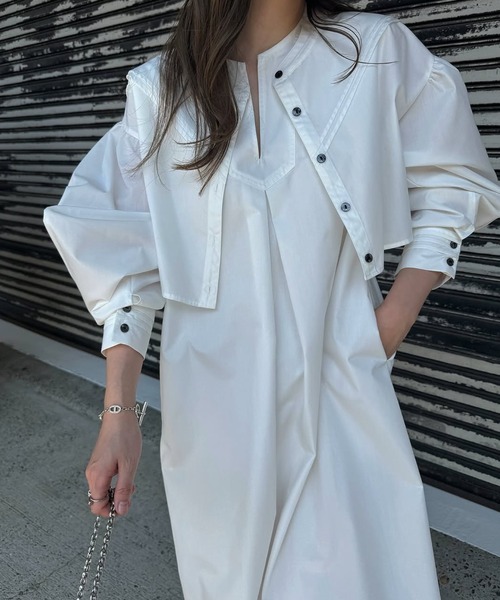 WILLFULLY(ウィルフリー)の「ensemble multi season cotton OP(ワンピース・レディース・カーキブラウン/アイボリー/ブラック・FREE/L)」の9枚目の写真