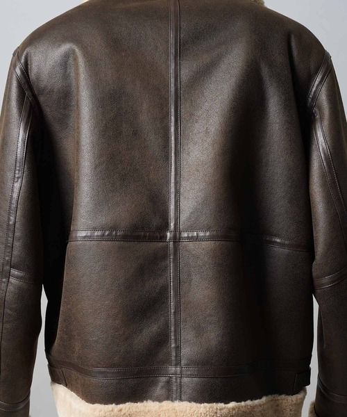 MAISON SPECIAL(メゾンスペシャル)の「《UNISEX》B-3フェイクムートンプライムオーバージャケット/B-3 Fake Mouton Prime-Over Jacket【MAISON SPECIAL/メゾンスペシャル】(ムートンコート・メンズ・ブラック/ブラウン・0/1/2)」の13枚目の写真