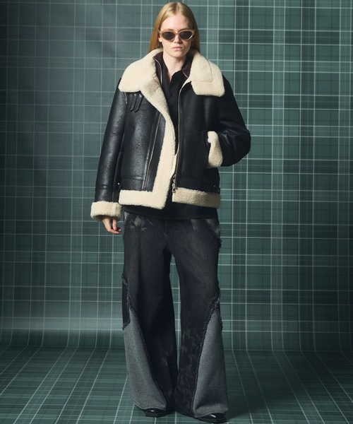 MAISON SPECIAL(メゾンスペシャル)の「《UNISEX》B-3フェイクムートンプライムオーバージャケット/B-3 Fake Mouton Prime-Over Jacket【MAISON SPECIAL/メゾンスペシャル】(ムートンコート・メンズ・ブラック/ブラウン・0/1/2)」の14枚目の写真