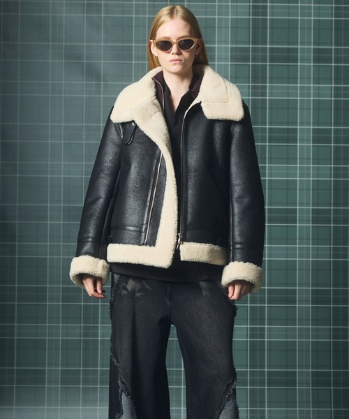 MAISON SPECIAL(メゾンスペシャル)の「《UNISEX》B-3フェイクムートンプライムオーバージャケット/B-3 Fake Mouton Prime-Over Jacket【MAISON SPECIAL/メゾンスペシャル】(ムートンコート・メンズ・ブラック/ブラウン・0/1/2)」の16枚目の写真