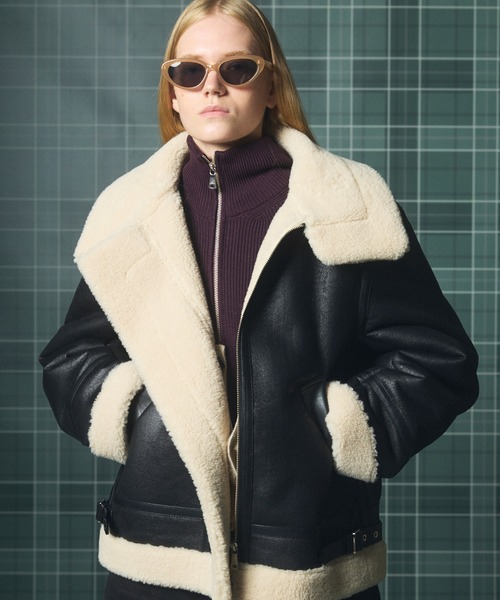 MAISON SPECIAL(メゾンスペシャル)の「《UNISEX》B-3フェイクムートンプライムオーバージャケット/B-3 Fake Mouton Prime-Over Jacket【MAISON SPECIAL/メゾンスペシャル】(ムートンコート・メンズ・ブラック/ブラウン・0/1/2)」の19枚目の写真