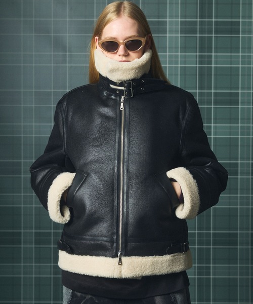 MAISON SPECIAL(メゾンスペシャル)の「《UNISEX》B-3フェイクムートンプライムオーバージャケット/B-3 Fake Mouton Prime-Over Jacket【MAISON SPECIAL/メゾンスペシャル】(ムートンコート・メンズ・ブラック/ブラウン・0/1/2)」の21枚目の写真