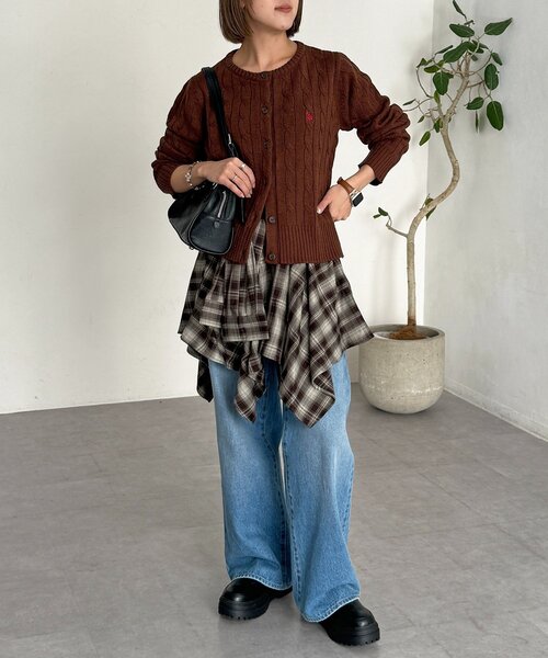 CPCM（シーピーシーエム）の「チェック巻きミニスカート（スカート・レディース・グリーン/ブラウン/レッド・FREE）」の12枚目の写真