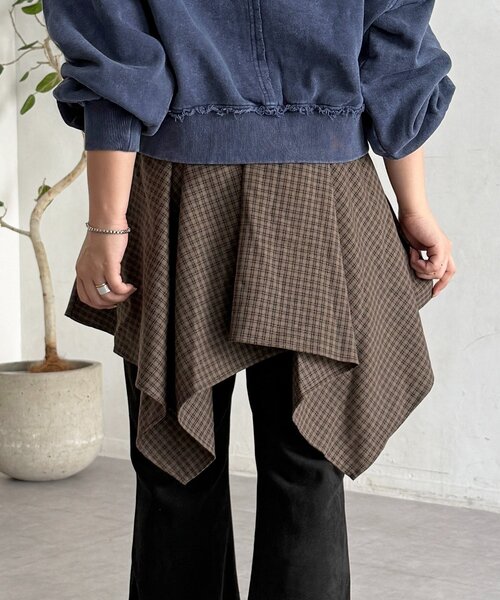 CPCM（シーピーシーエム）の「チェック巻きミニスカート（スカート・レディース・グリーン/ブラウン/レッド・FREE）」の18枚目の写真