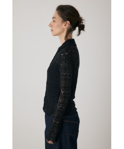 crie conforto(クリーコンフォルト)の「スカシ編みニットポロカーディガン 秋服 / 長袖(ニット/セーター・レディース・ライトイエロー/オフホワイト/ブラック・FREE)」の9枚目の写真