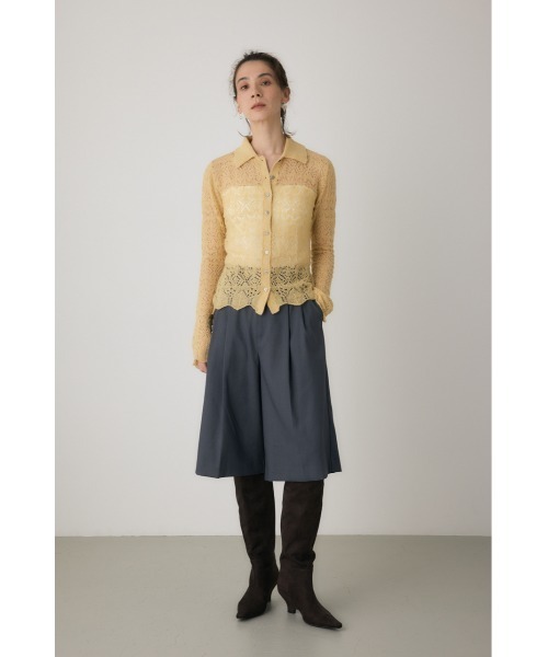 crie conforto(クリーコンフォルト)の「スカシ編みニットポロカーディガン 秋服 / 長袖(ニット/セーター・レディース・ライトイエロー/オフホワイト/ブラック・FREE)」の17枚目の写真