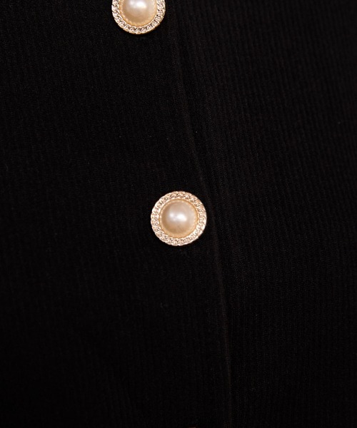 BONLECILL noir（ボンルシールノワール）の「【BONLECILL noir】フリルドッキングゴールドボタンコンパクトカーディガン（カーディガン/ボレロ・レディース・ブラウン/アイボリー/ブラック・FREE）」の15枚目の写真