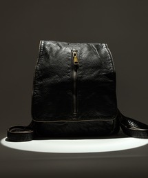 FUNALIVE | ABETTOR ヴィンテージ加工フェイクレザーセンターZIPデザインスモールDAY BAG(バックパック/リュック)