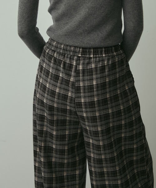 full/fill.（フルフィル）の「check easy pants / チェックイージーパンツ（その他パンツ・レディース・ブラック/ブラウン・FREE）」の21枚目の写真