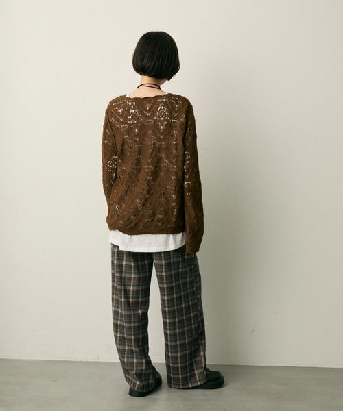 full/fill.（フルフィル）の「check easy pants / チェックイージーパンツ（その他パンツ・レディース・ブラック/ブラウン・FREE）」の9枚目の写真