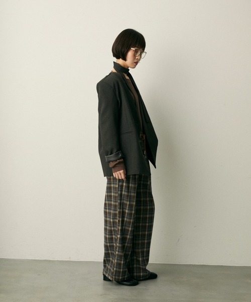 full/fill.（フルフィル）の「check easy pants / チェックイージーパンツ（その他パンツ・レディース・ブラック/ブラウン・FREE）」の15枚目の写真