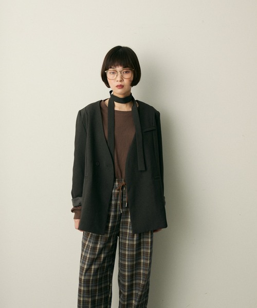 full/fill.（フルフィル）の「check easy pants / チェックイージーパンツ（その他パンツ・レディース・ブラック/ブラウン・FREE）」の11枚目の写真