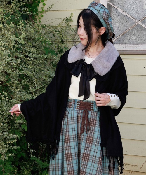 axes femme（アクシーズファム）の「ファーティペット付きストール（ストール/ショール・レディース・ベージュ/ワイン/ブラック・FREE）」の2枚目の写真