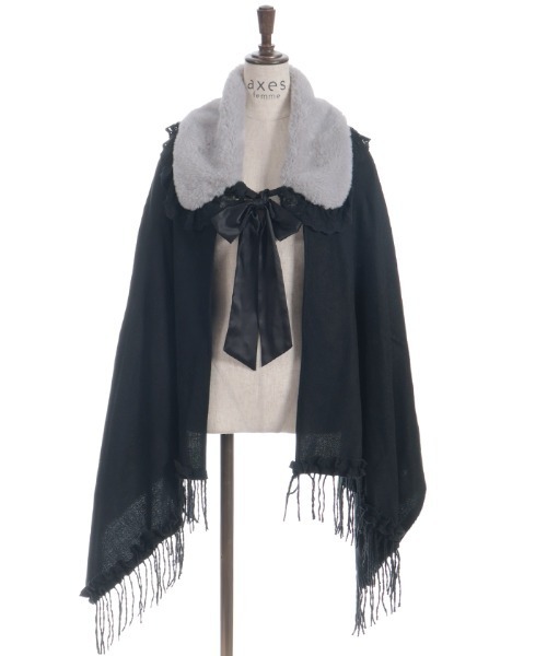 axes femme（アクシーズファム）の「ファーティペット付きストール（ストール/ショール・レディース・ベージュ/ワイン/ブラック・FREE）」の8枚目の写真