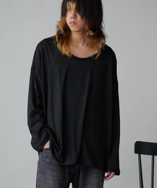 Theater code（シアターコード）の「Oversized Drop-Shoulder Long-Sleeve T-Shirt / オーバーサイズ ドロップショルダー ロングスリーブTシャツ 2026年春夏春服 夏服（Tシャツ/カットソー・メンズ・ブラック/ホワイト・FREE）」の2枚目の写真