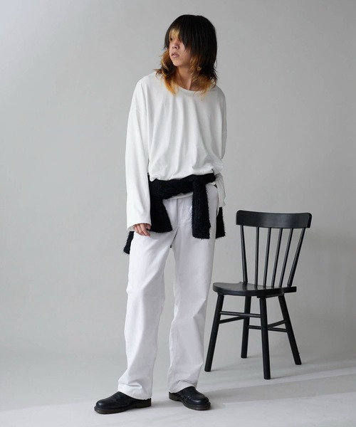 Theater code（シアターコード）の「Oversized Drop-Shoulder Long-Sleeve T-Shirt / オーバーサイズ ドロップショルダー ロングスリーブTシャツ 2026年春夏春服 夏服（Tシャツ/カットソー・メンズ・ブラック/ホワイト・FREE）」の5枚目の写真