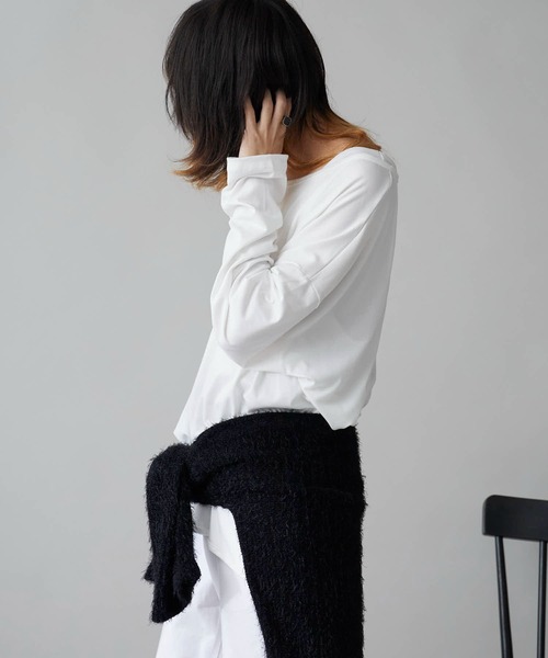 Theater code（シアターコード）の「Oversized Drop-Shoulder Long-Sleeve T-Shirt / オーバーサイズ ドロップショルダー ロングスリーブTシャツ 2026年春夏春服 夏服（Tシャツ/カットソー・メンズ・ブラック/ホワイト・FREE）」の12枚目の写真