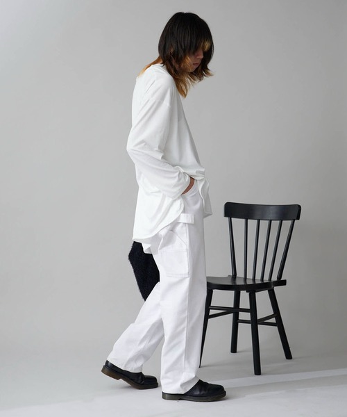 Theater code（シアターコード）の「Oversized Drop-Shoulder Long-Sleeve T-Shirt / オーバーサイズ ドロップショルダー ロングスリーブTシャツ 2026年春夏春服 夏服（Tシャツ/カットソー・メンズ・ブラック/ホワイト・FREE）」の15枚目の写真