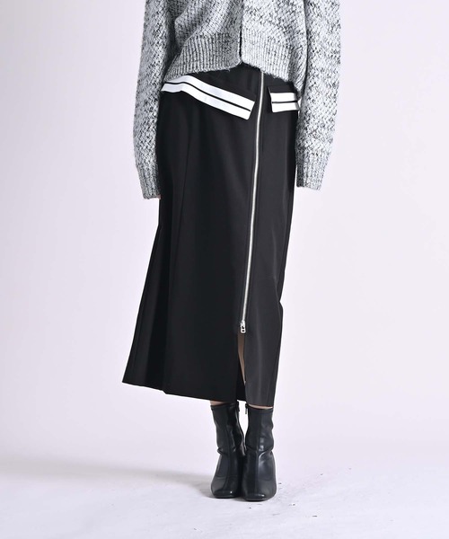 RAW FUDGE(ローファッジ)の「配色ウエストラインスカート(スカート・レディース・ベージュ/ブラック・M)」の3枚目の写真