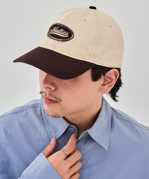 NAUTICA（ノーティカ）の「【NAUTICA】ノーティカ EMB PATCH WASHED 6P CAP キャップ 刺繍ワッペン ツートンカラー ユーズド加工 NT156（キャップ・メンズ・ブラック/ブラウン・FREE）」の14枚目の写真