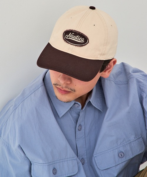 NAUTICA（ノーティカ）の「【NAUTICA】ノーティカ EMB PATCH WASHED 6P CAP キャップ 刺繍ワッペン ツートンカラー ユーズド加工 NT156（キャップ・メンズ・ブラック/ブラウン・FREE）」の13枚目の写真
