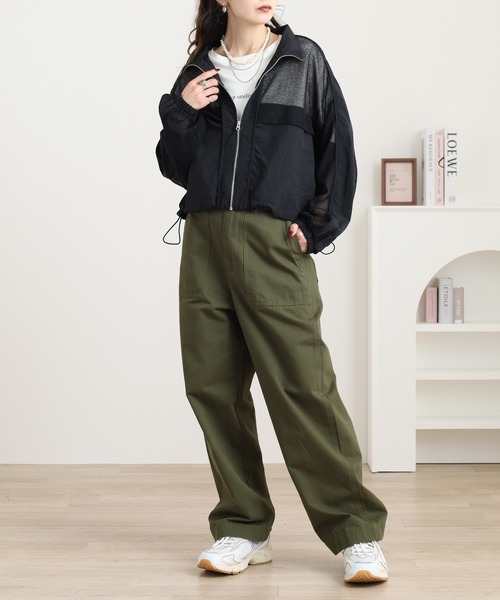 セール】メッシュ切り替えトラックジャケット（ナイロンジャケット