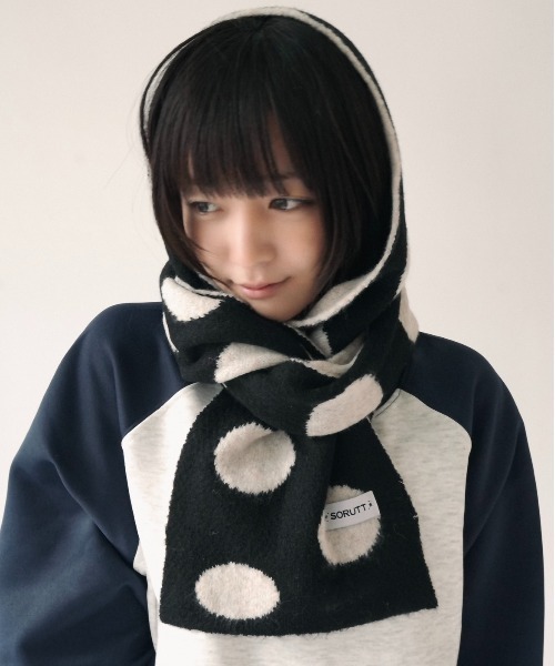 セール】【 SORUTT / ソルト 】 ドット柄 ニット マフラー #（マフラー