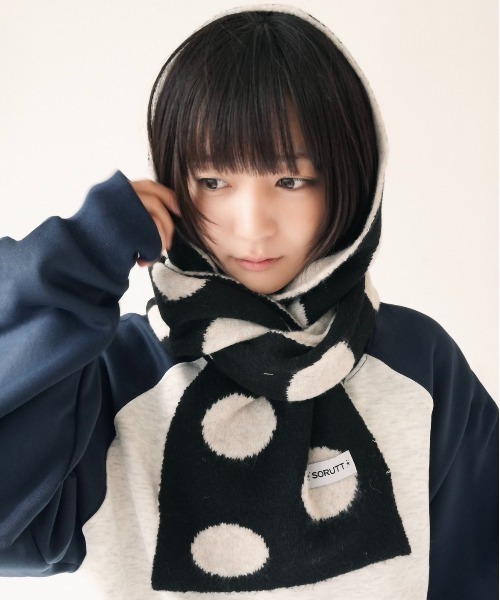 SORUTT / ソルト 】 ドット柄 ニット マフラー #（マフラー）｜Port
