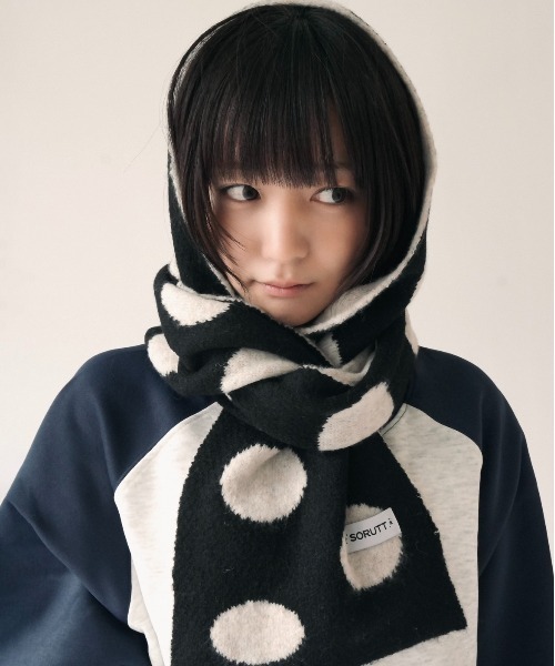 SORUTT / ソルト 】 ドット柄 ニット マフラー #（マフラー）｜Port