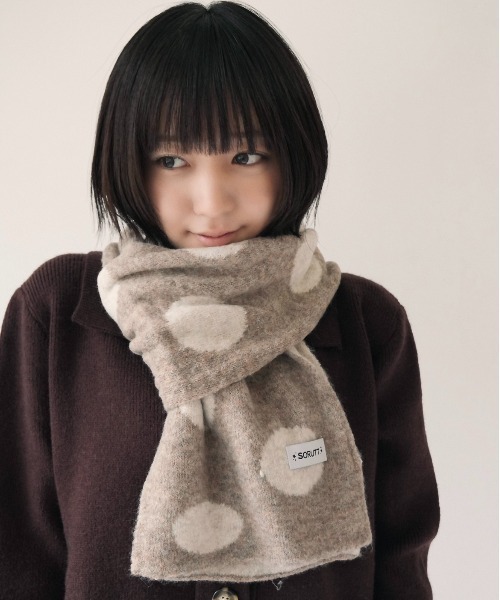 Port（ポート）の「【 SORUTT / ソルト 】 ドット柄 ニット マフラー #（マフラー・レディース・ブラック/ベージュ・FREE）」の13枚目の写真