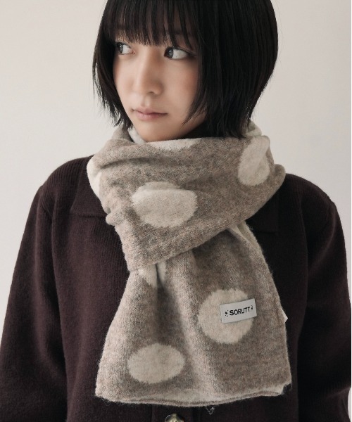 SORUTT / ソルト 】 ドット柄 ニット マフラー #（マフラー）｜Port