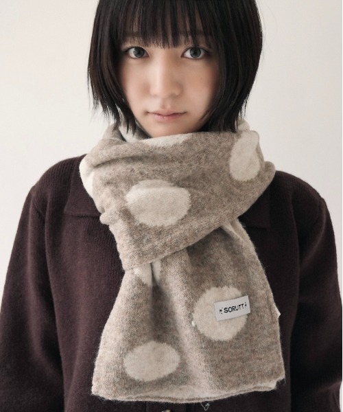 ドーサ ニット マフラー dosa セール】【 SORUTT / ソルト 】 ドット柄 ニット マフラー #（マフラー
