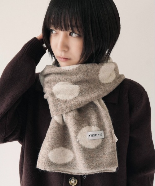 セール】【 SORUTT / ソルト 】 ドット柄 ニット マフラー #（マフラー