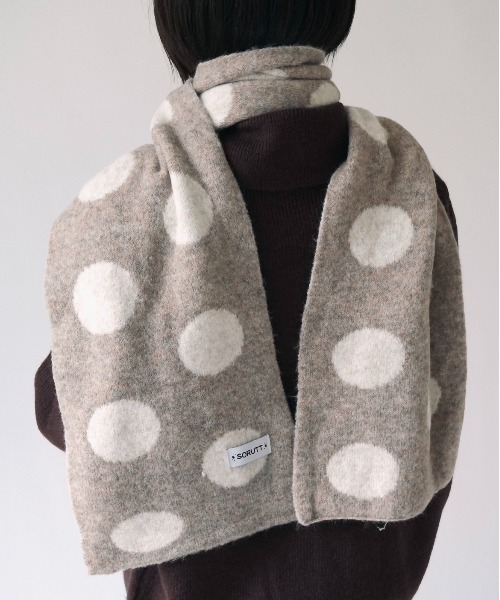 Port（ポート）の「【 SORUTT / ソルト 】 ドット柄 ニット マフラー #（マフラー・レディース・ブラック/ベージュ・FREE）」の22枚目の写真