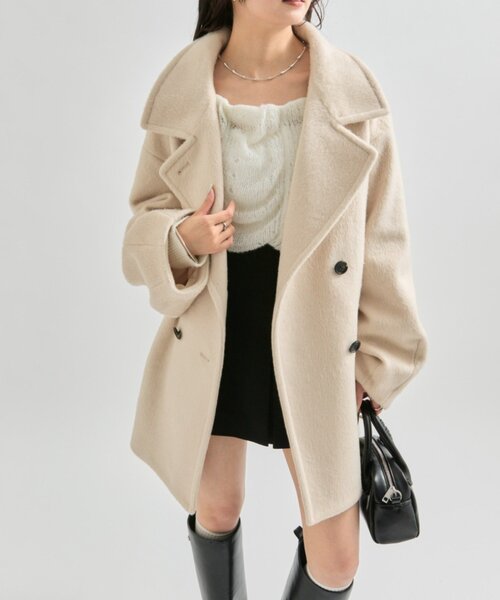 新作　mystic シャギーミドルコート WEB限定】シャギーミドルコート | mystic(ミスティック