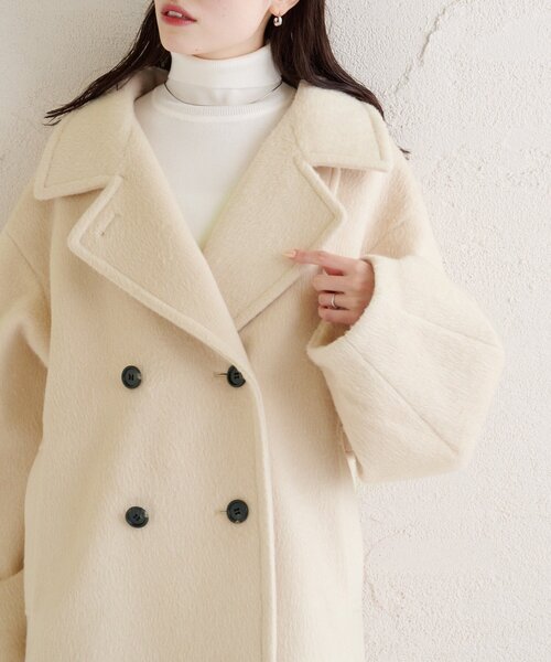 mystic（ミスティック）の「ウール混 シャギーミドルコート（その他アウター・レディース・チャコールグレー/ブラウン/アイボリー・1/2）」の11枚目の写真