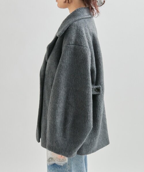 mystic☆シャギーミドルコート ウール混 シャギーミドルコート（その他アウター）｜mystic