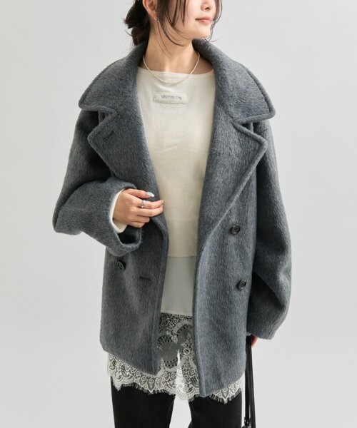 ウール混 シャギーミドルコート（その他アウター）｜mystic