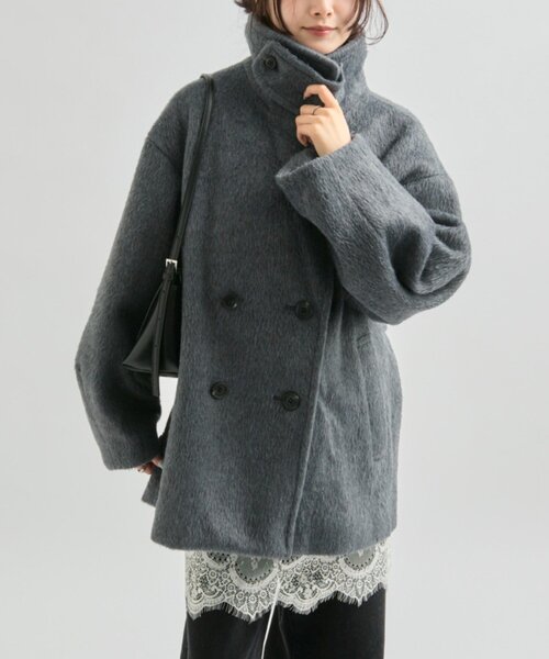 mystic シャギーミドルコート チャコールグレー mystic（ミスティック） コート アウター 「WEB/限定店舗」シャギー