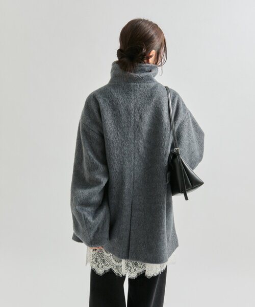 mystic（ミスティック）の「ウール混 シャギーミドルコート（その他アウター・レディース・チャコールグレー/ブラウン/アイボリー・1/2）」の15枚目の写真